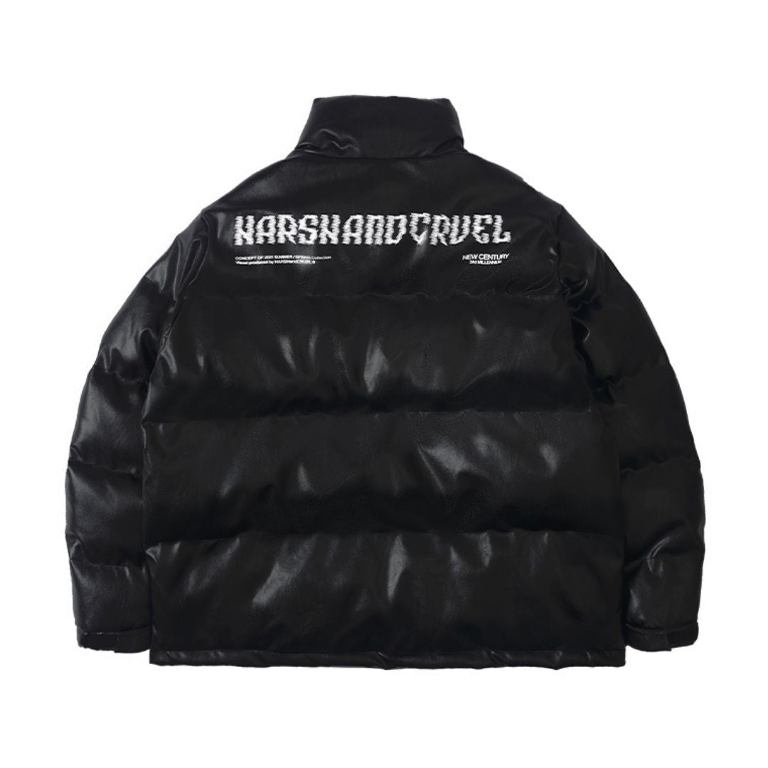 PU Leather Logo Jacket