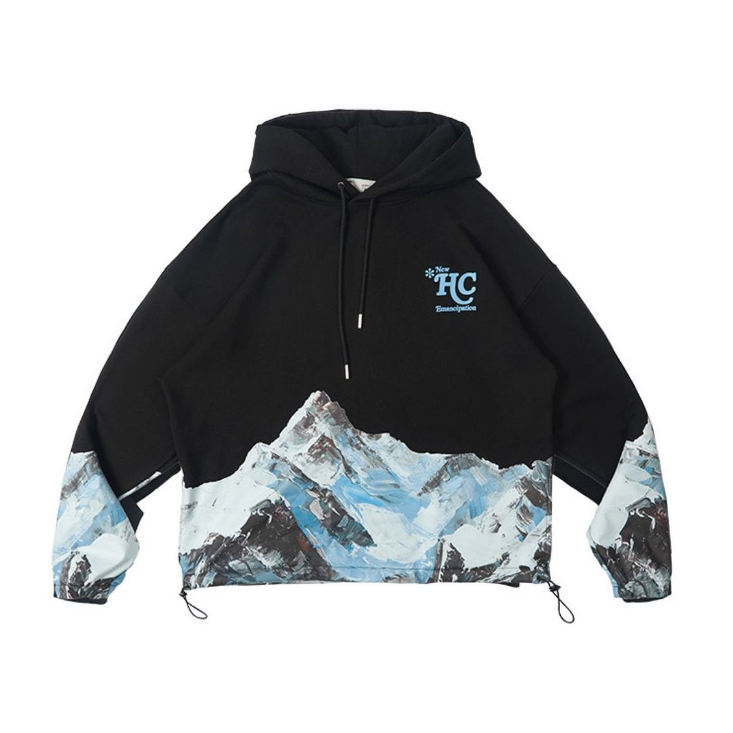 Mountain Oil Painting Oversize Hoodie