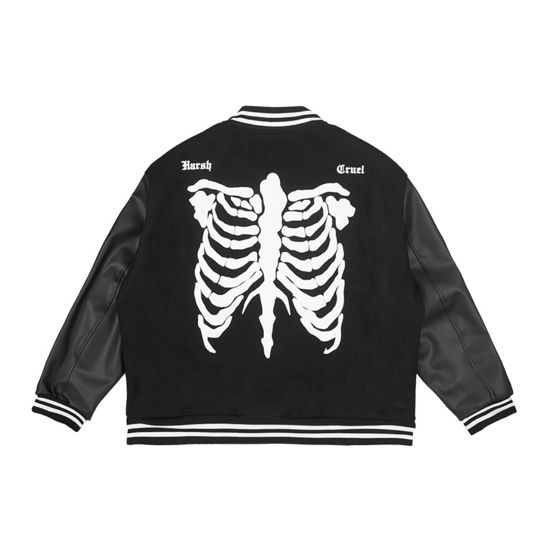 Skeleton Embroidered Varsity Jacket