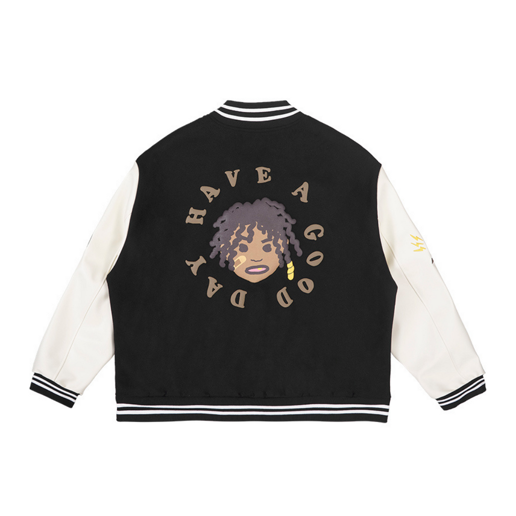 Cartoon Foam Varsity Jacket