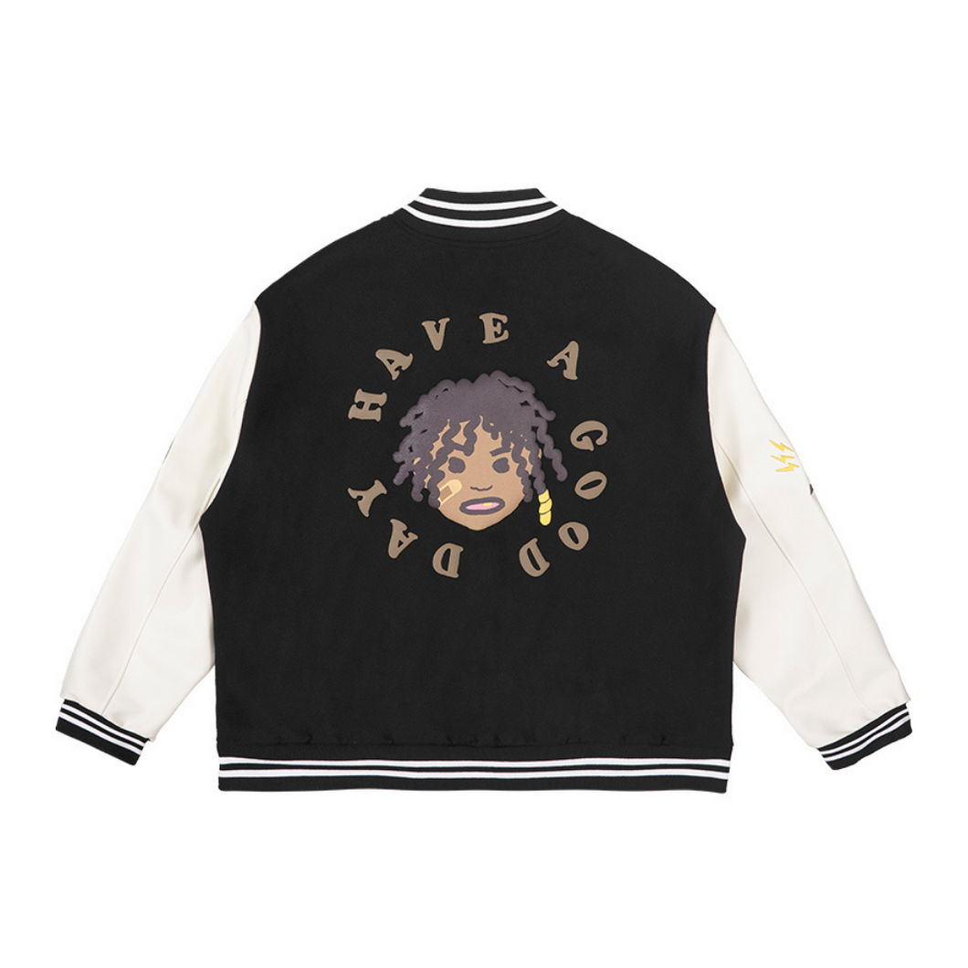 Cartoon Foam Varsity Jacket