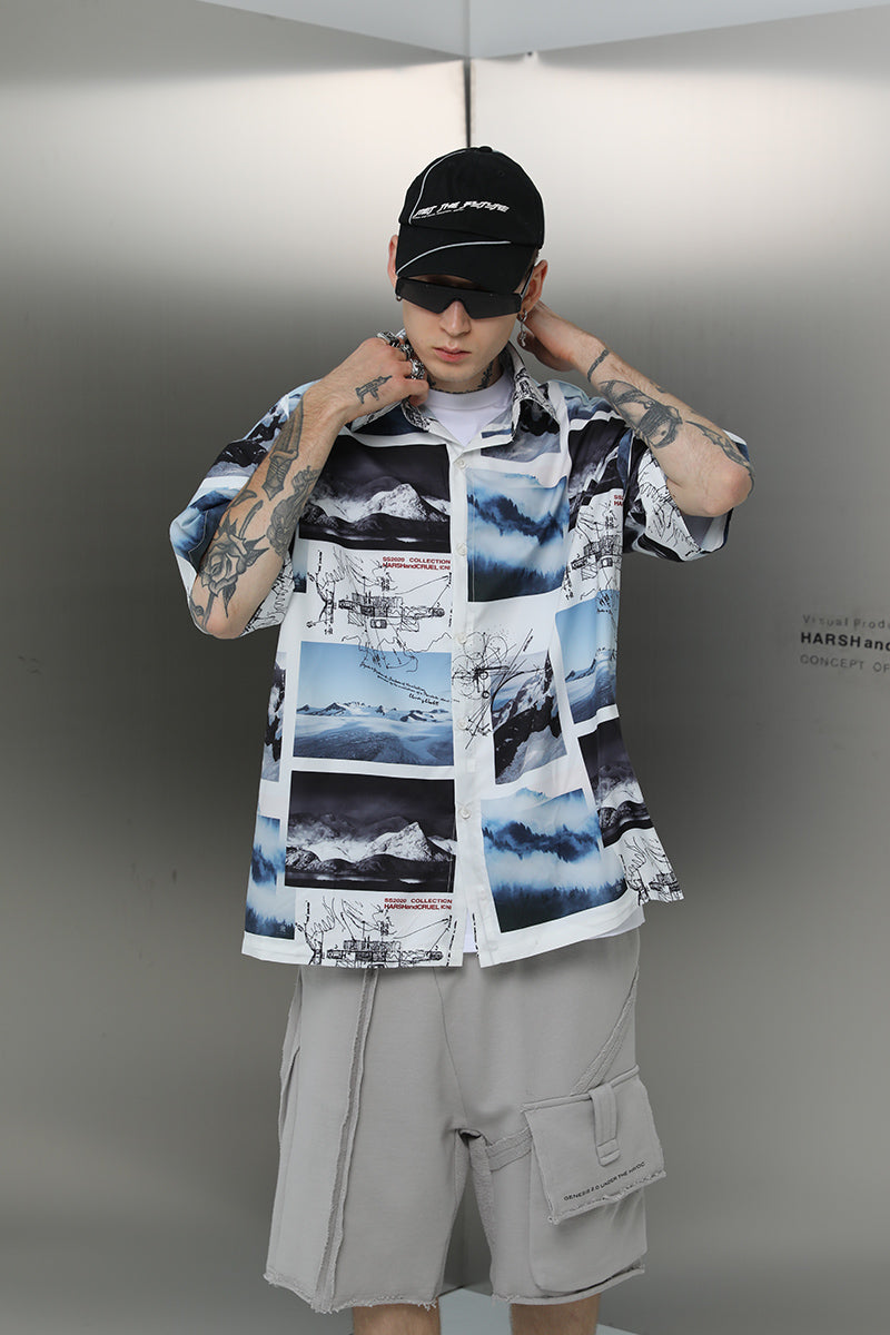 Nature Landscapes Button-Up Shirt