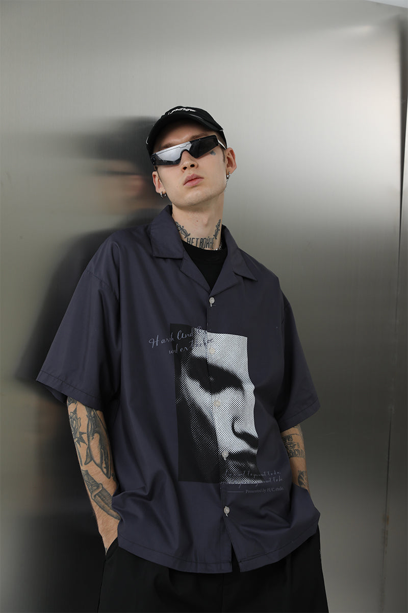 Portrait Print Cuban Shirt